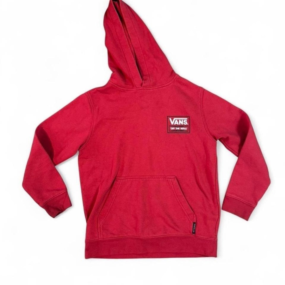 Red Vans hoodie with‎ logo youth medium